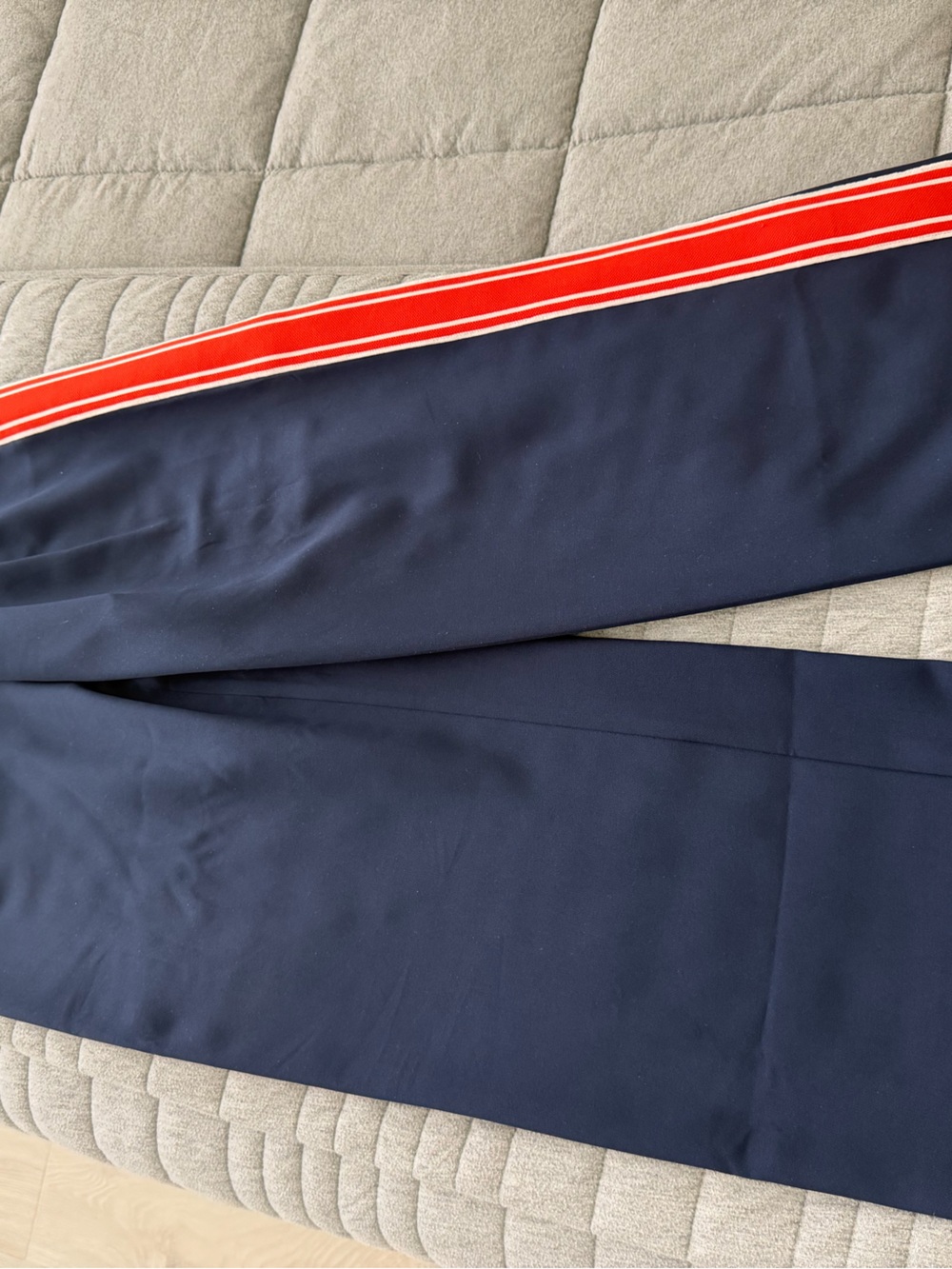 bishop + young Navy Pants with orange and White Stripe
